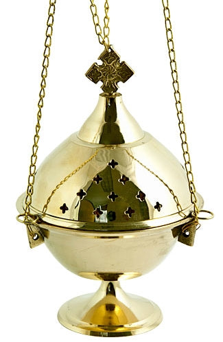 Brass "Cross" Hanging Incense Censer