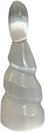 Raw Selenite Spiral Heart Tower