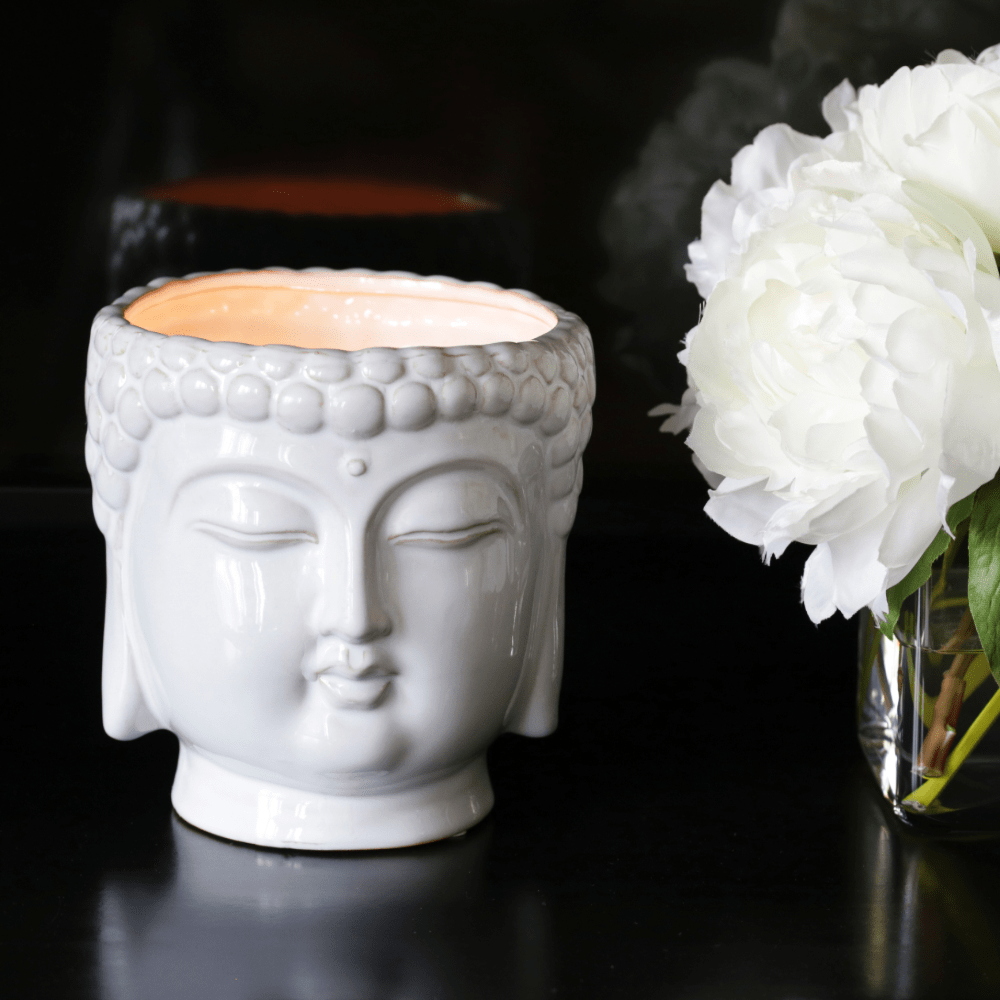 Vela Buda Blanca | Colección Buda: Blanco / Gardenia
