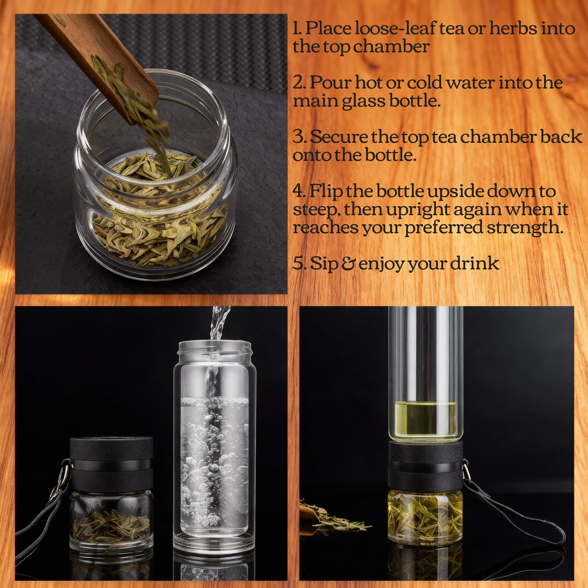 Double Wall Glass Infuser Bottle