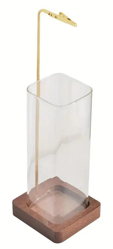Glass and Wood Incense Holder