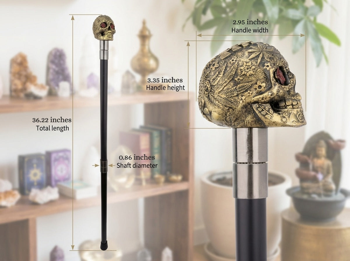 Santa Muerte Walking Stick