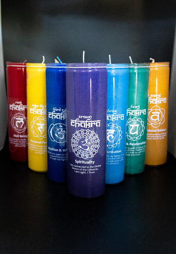 Chakra Glass Pillar Candle
