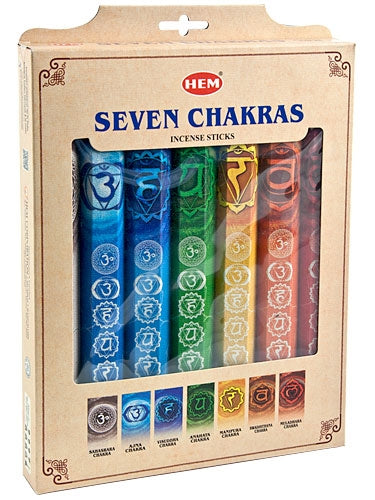 Paquete de regalo de incienso Hem 7 Chakra, 20 varillas (7 paquetes por caja) 