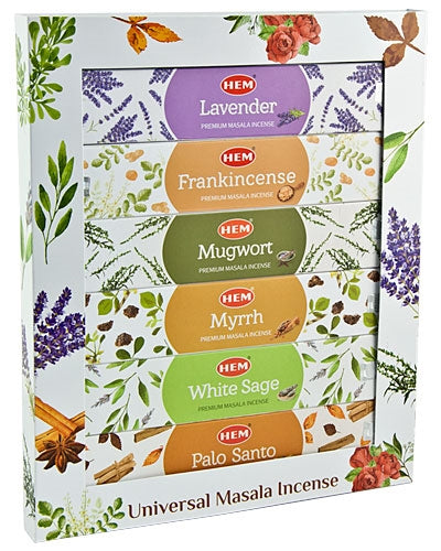 Hem Universal Masala Gift Pack Incense 15 Gram (6 Packs Per Box)
