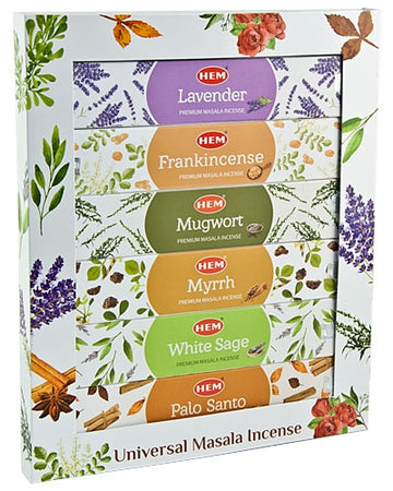 Hem Universal Masala Gift Pack Incense 15 Gram (6 Packs Per Box)