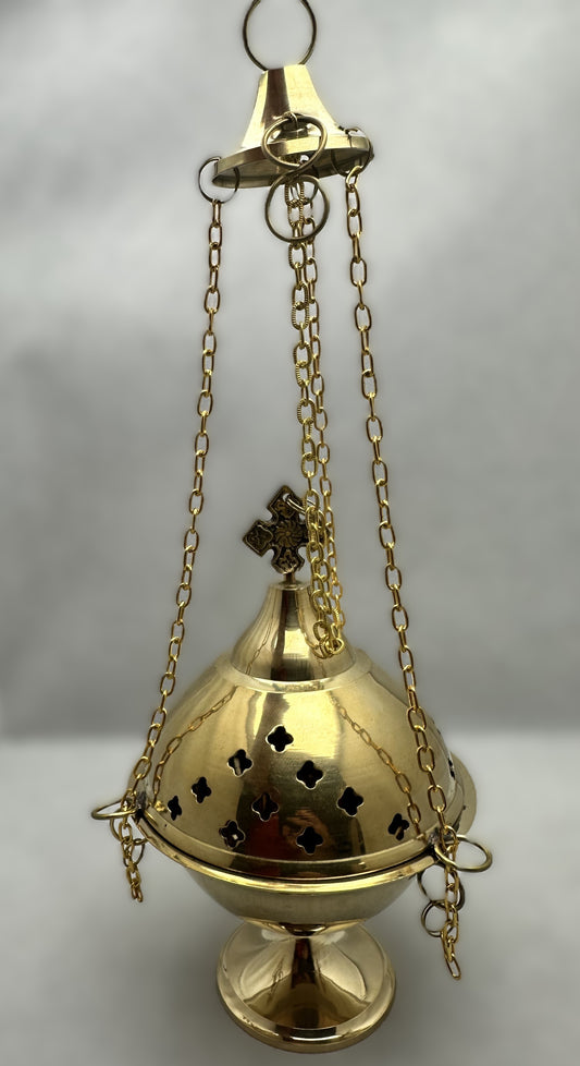 Brass "Cross" Hanging Incense Censer
