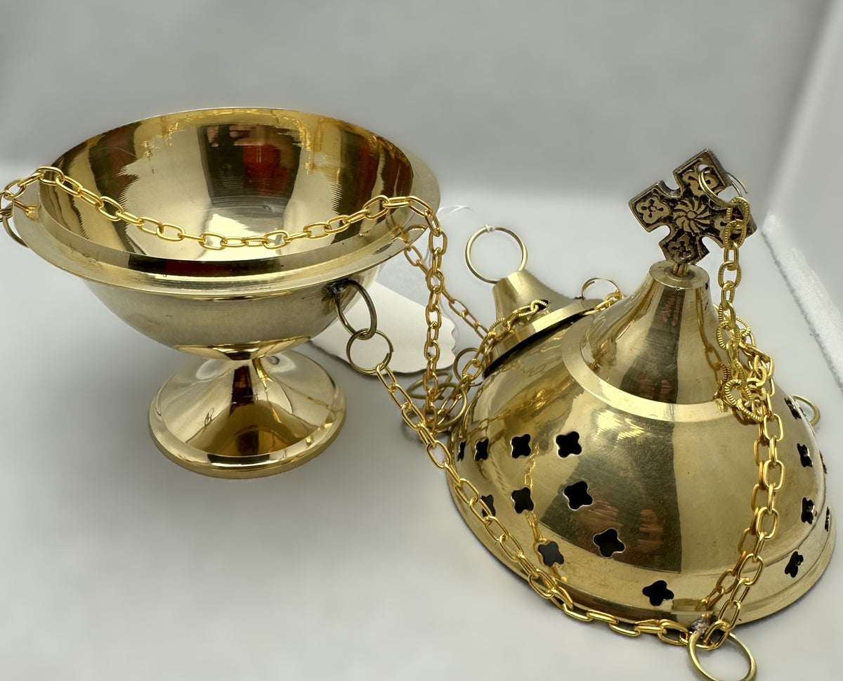 Brass "Cross" Hanging Incense Censer