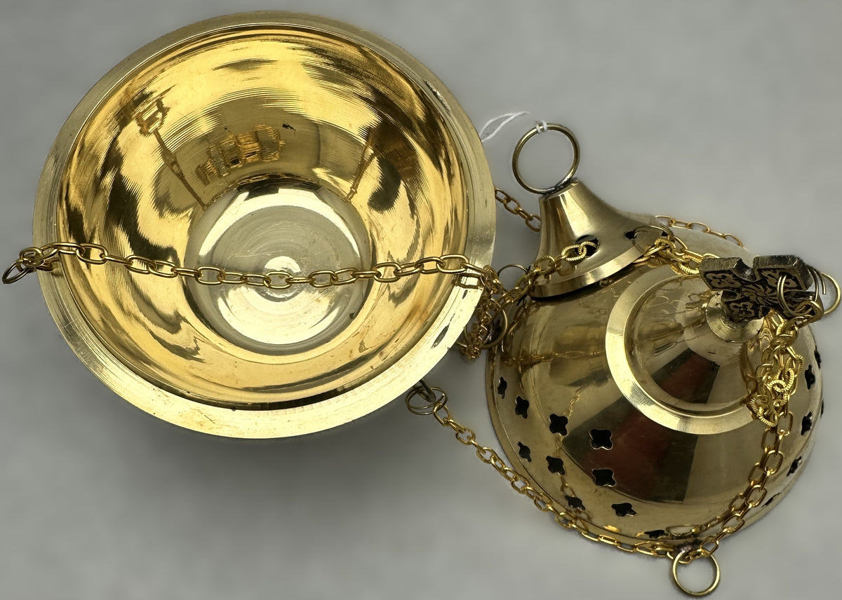 Brass "Cross" Hanging Incense Censer