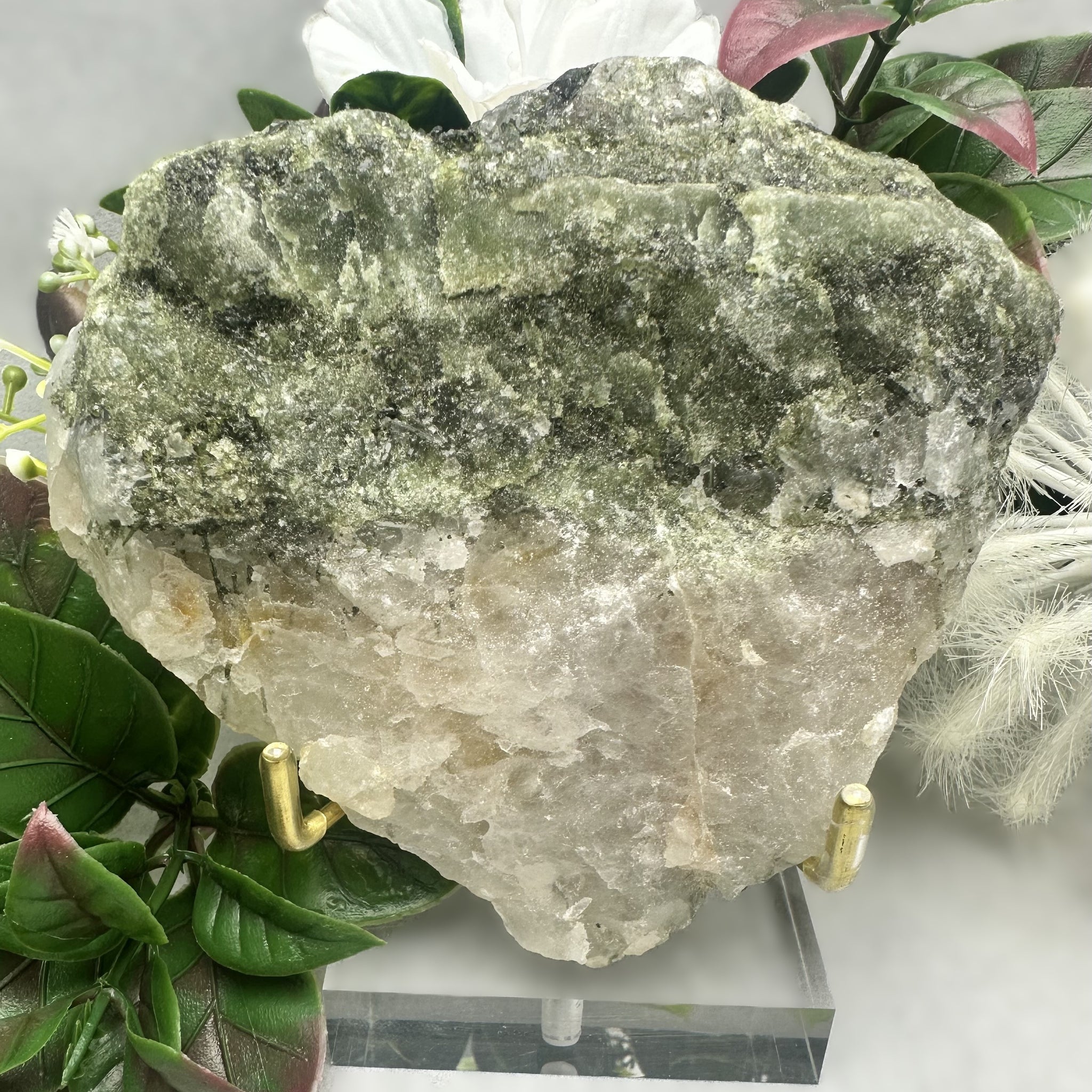 Rare Brazilian Epidote Raw Quartz