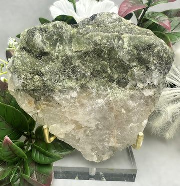 Rare Brazilian Epidote Raw Quartz