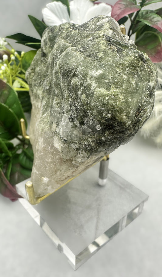 Rare Brazilian Epidote Raw Quartz