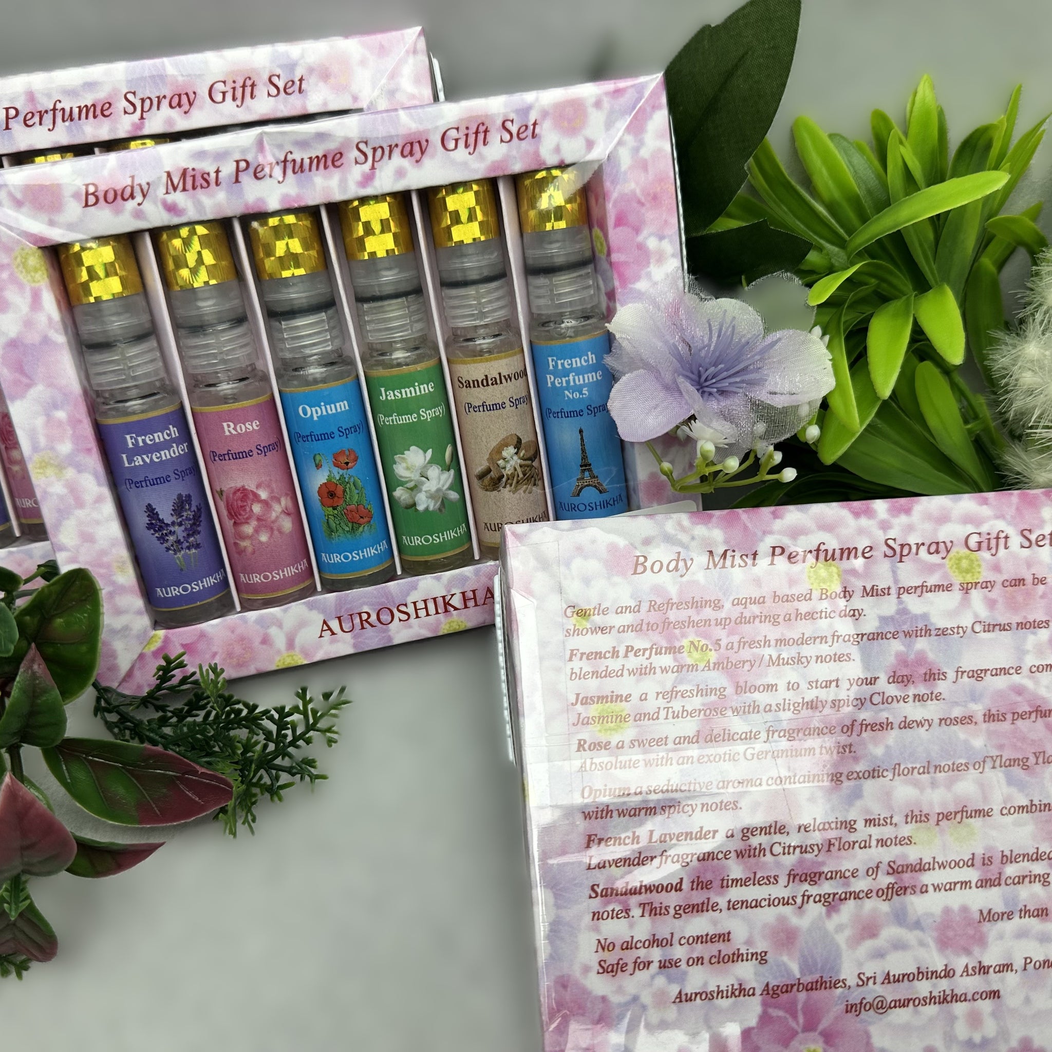 6 Pieces Auroshikha Body Mist Spray Set