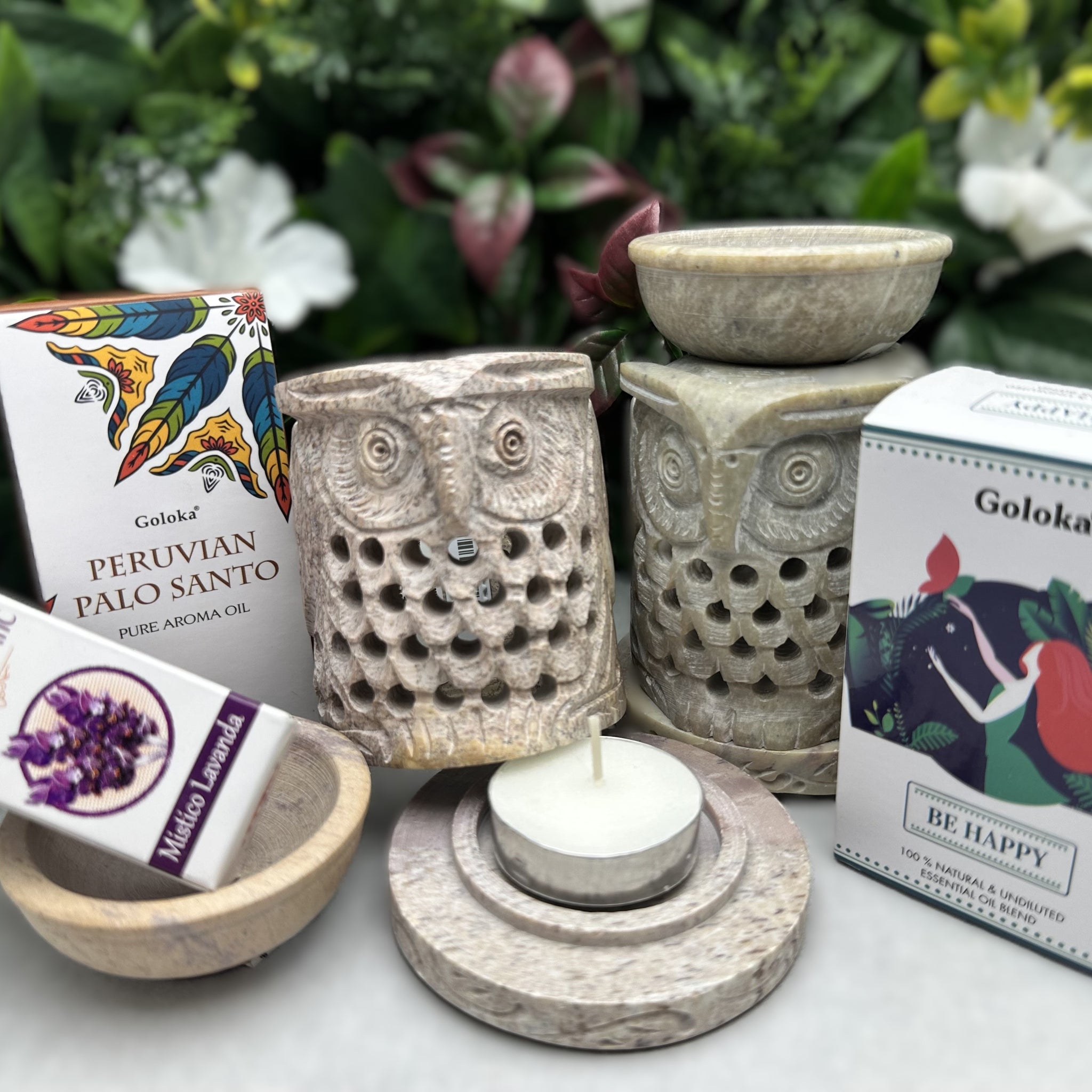 Owl Soapstone Aroma Lamp