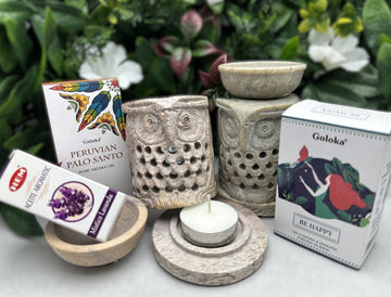 Owl Soapstone Aroma Lamp