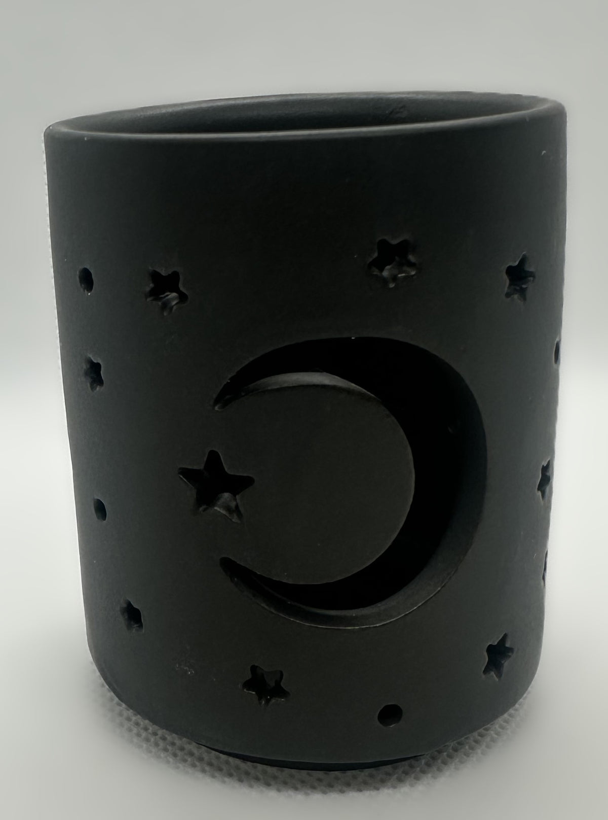 Candelabro pequeño de té con forma de luna mística negra recortada