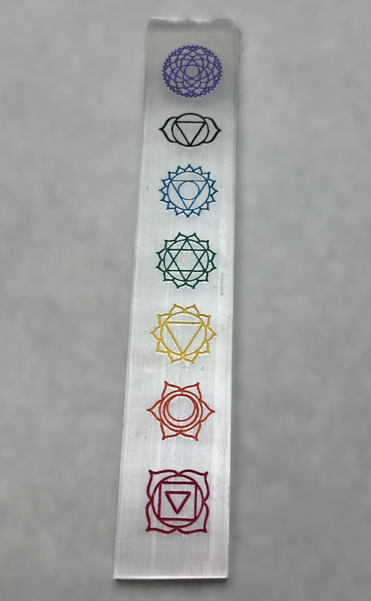 Selenite 7 Chakra Wand