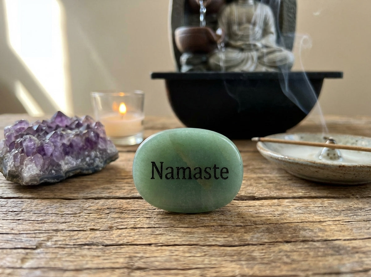 Piedra semipreciosa con palabra grabada