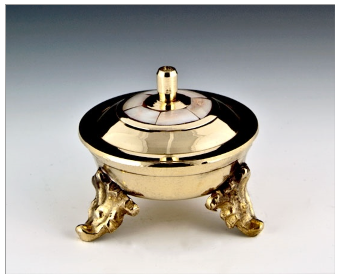 Brass Mother of Pearl Bowl