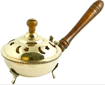 BBR26 - Brass Censer Burner with Wooden Handle