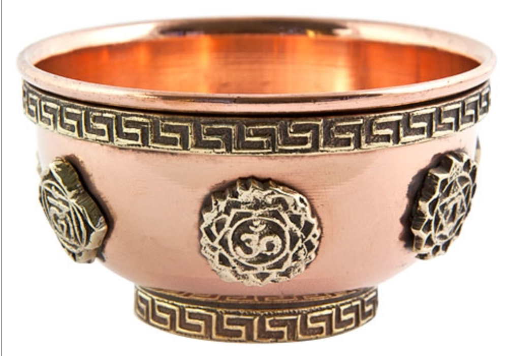 BOWL72 - Seven Chakra Copper Offering Bowl