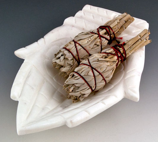 Hand Shape White Marble Bowl Burner