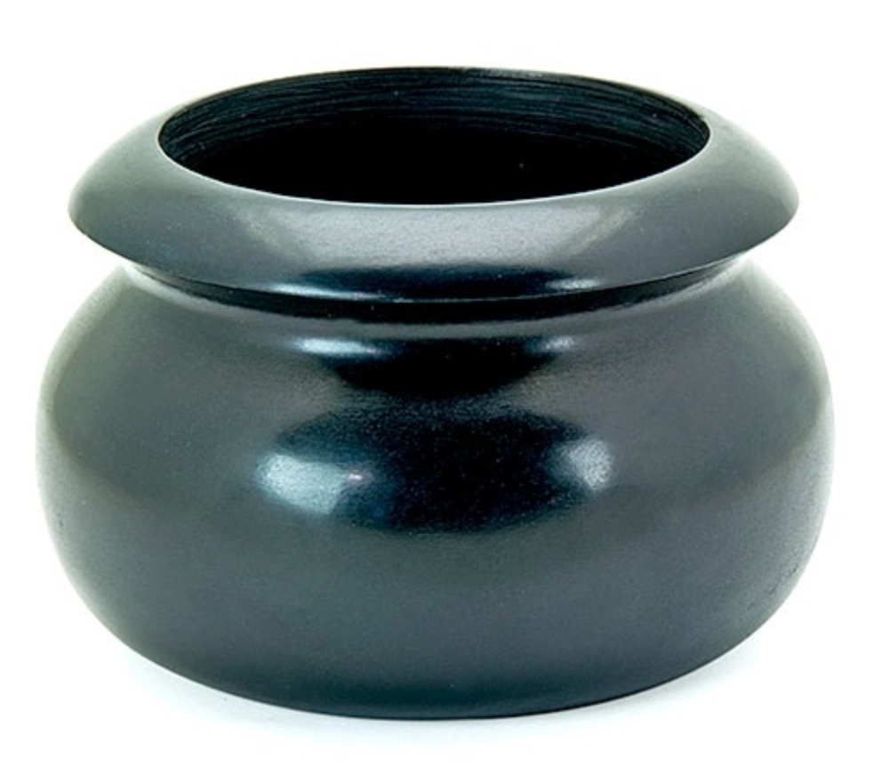 SBR92 - Black Stone Smudge Pot - 2.5' H, 4' D