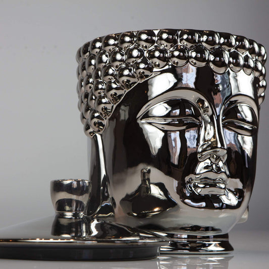 Silver Grande Buddha Candle