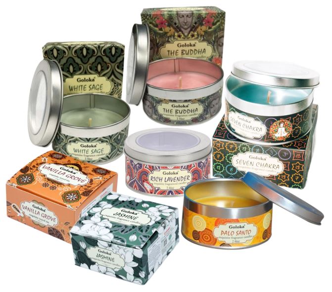 Goloka Tin Candles