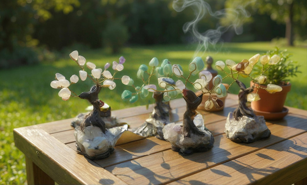 Miniárboles de chakras de cristal