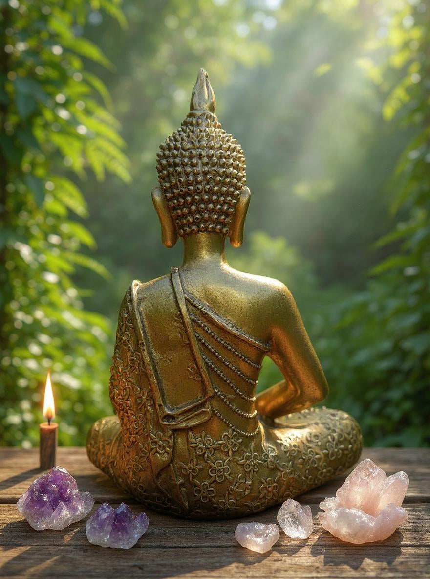 Candelabro con forma de Buda tailandés sentado