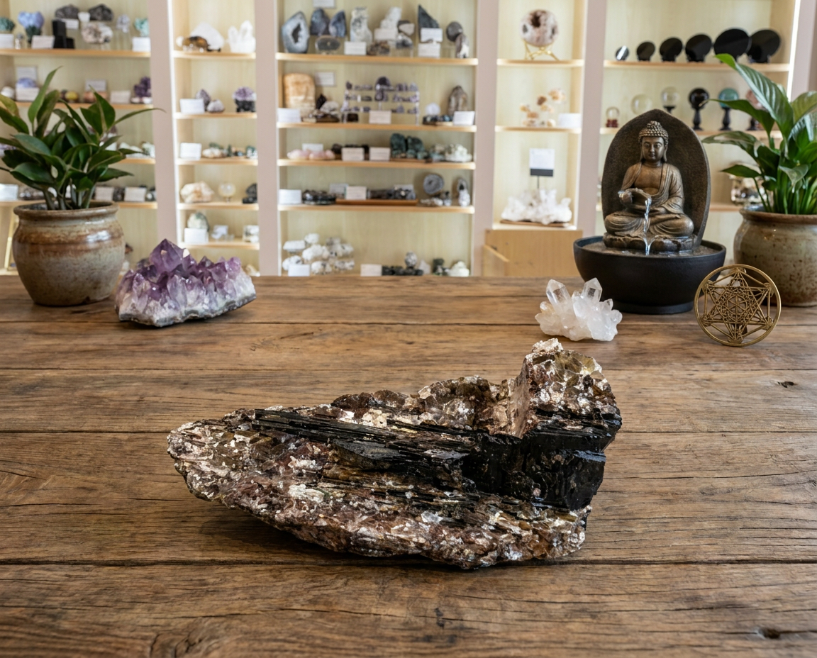 Black Tourmaline with Muscovite & Pyrite Clusters