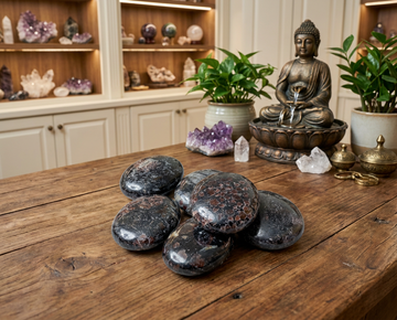 Garnet & Tourmaline Palm Stone (STN100)