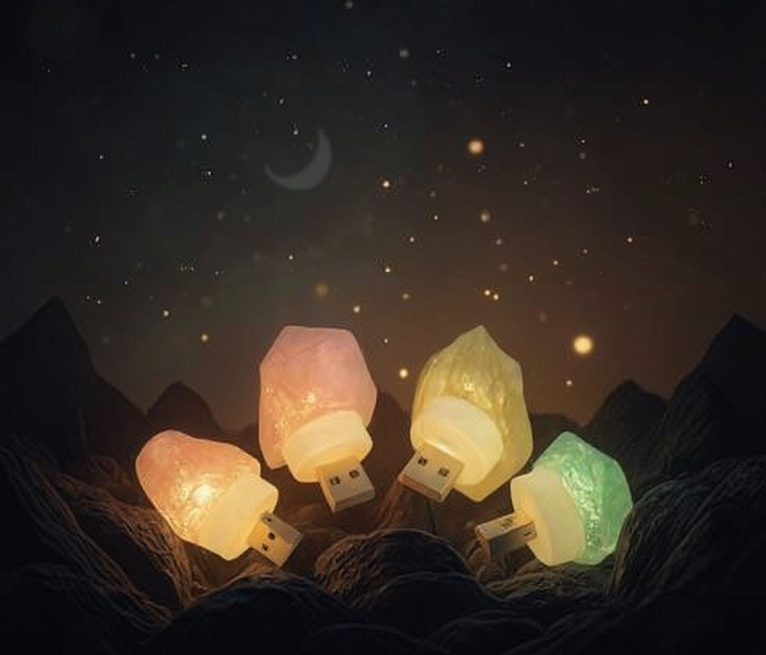 Crystal Raw Stone USB Night Light