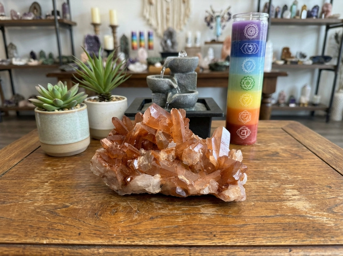 Tangerine Quartz Cluster