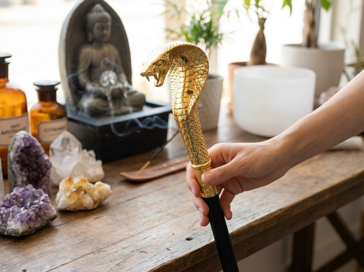 Golden Cobra Walking Stick