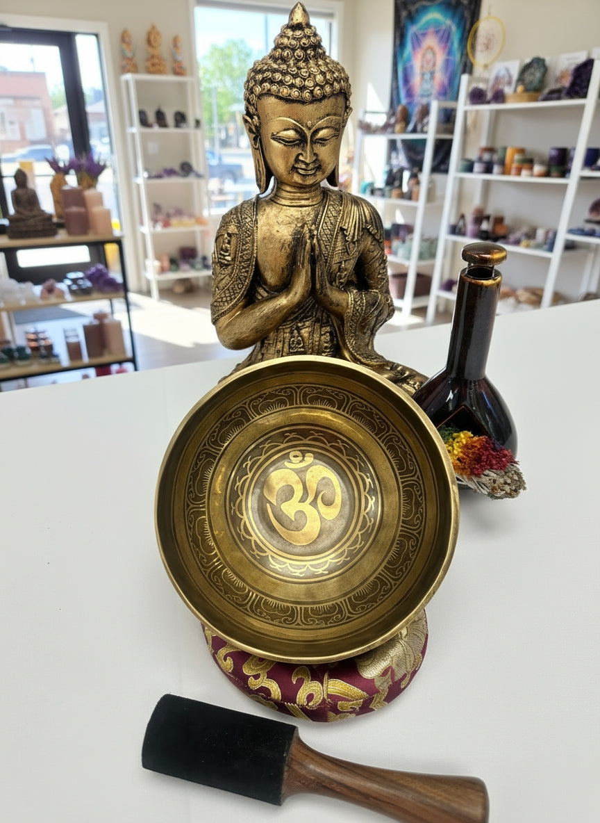 Tibetan Om Metal Singing Bowl
