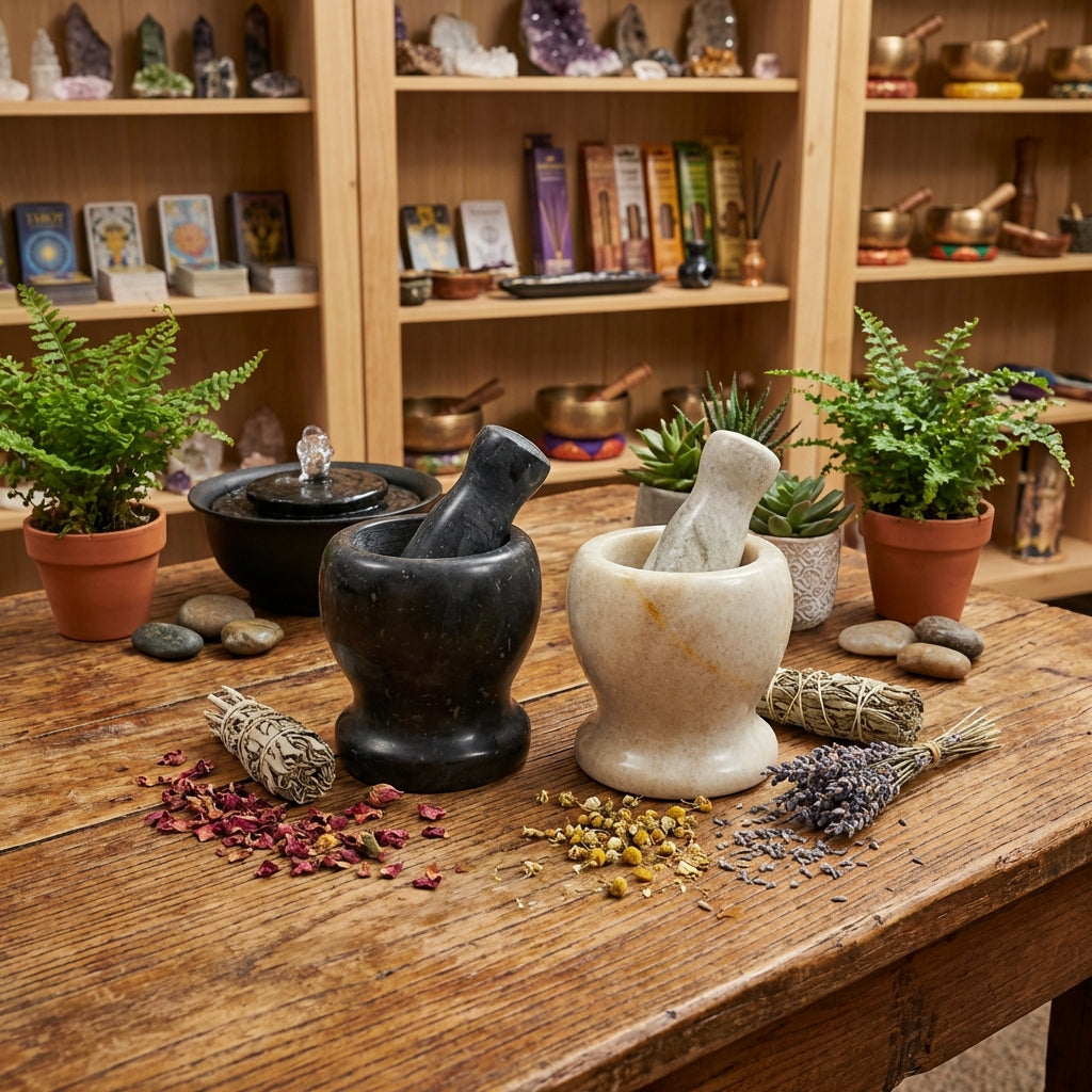 Marble Mortar & Pestle Set