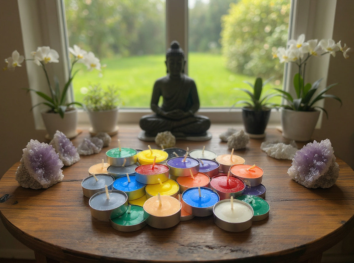Velas de té de chakras sin aroma