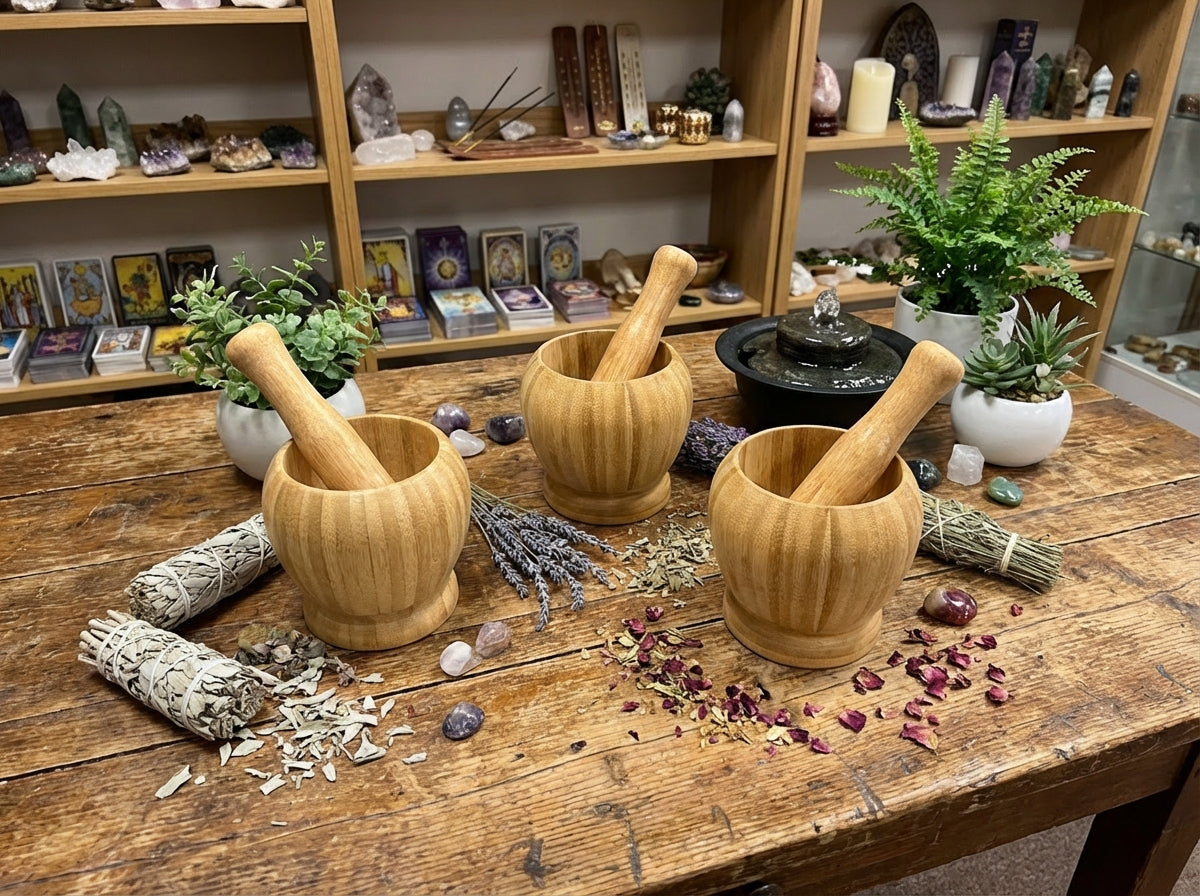 Bamboo Mortar & Pestle Set