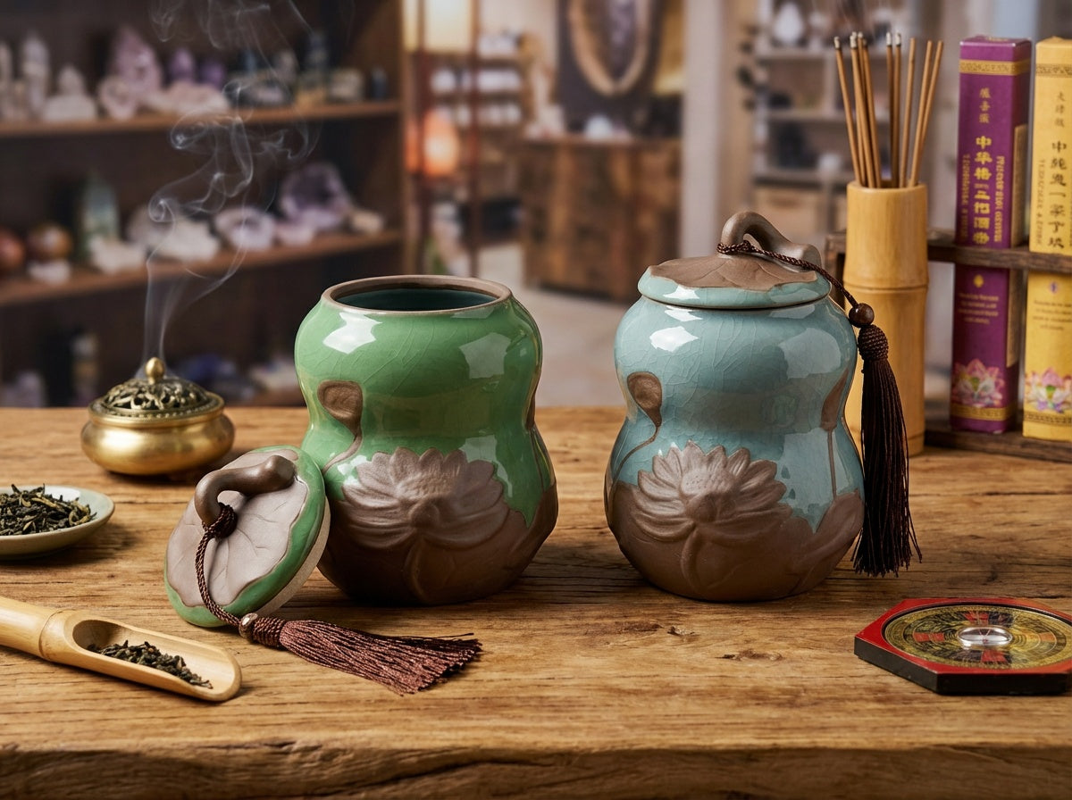 Pyramid Tea Caddy Ceramic Gourd Shaped Tea Caddy – The Mystical You
