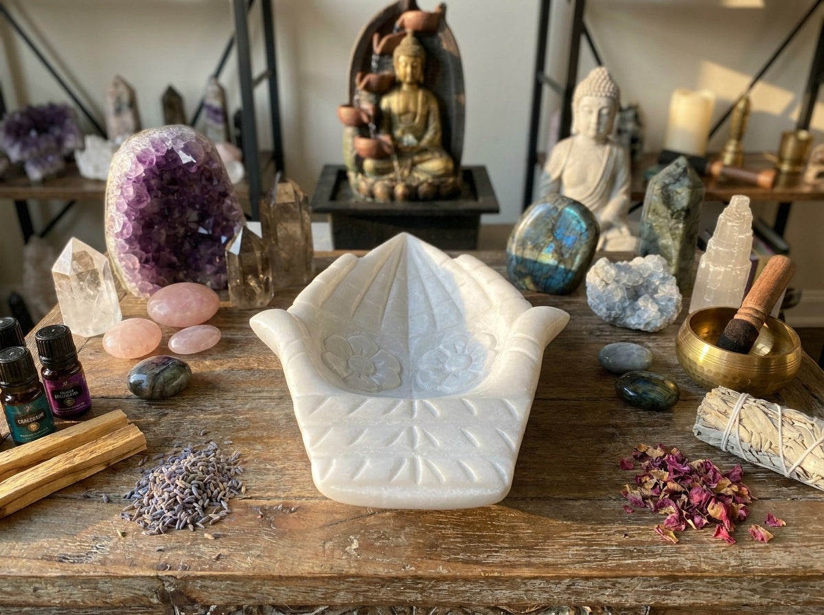 White Marble Hand Shape Bowl