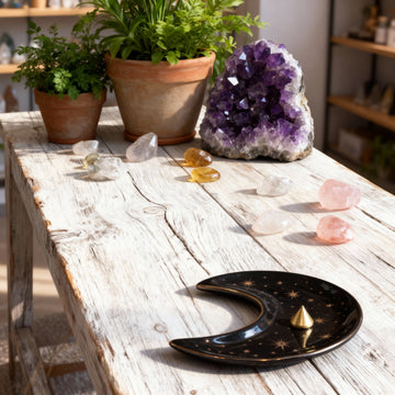 Ceramic Moon and Stars Incense Burner