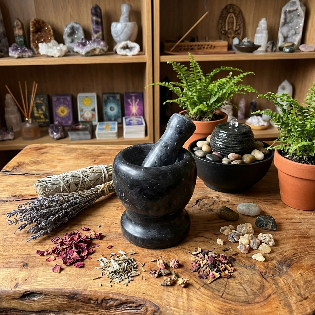 Marble Mortar & Pestle Set
