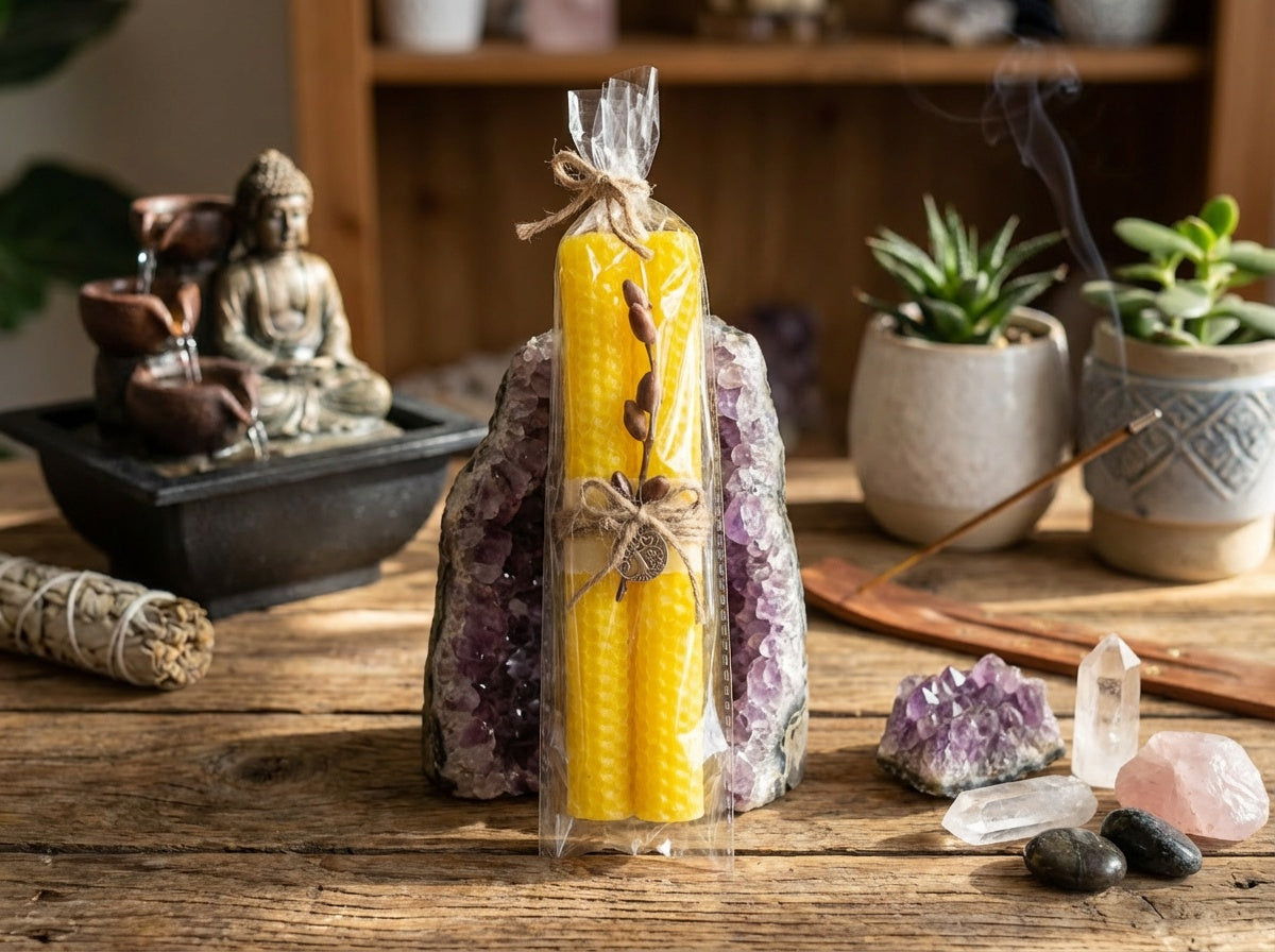 8" Natural Beeswax Candles