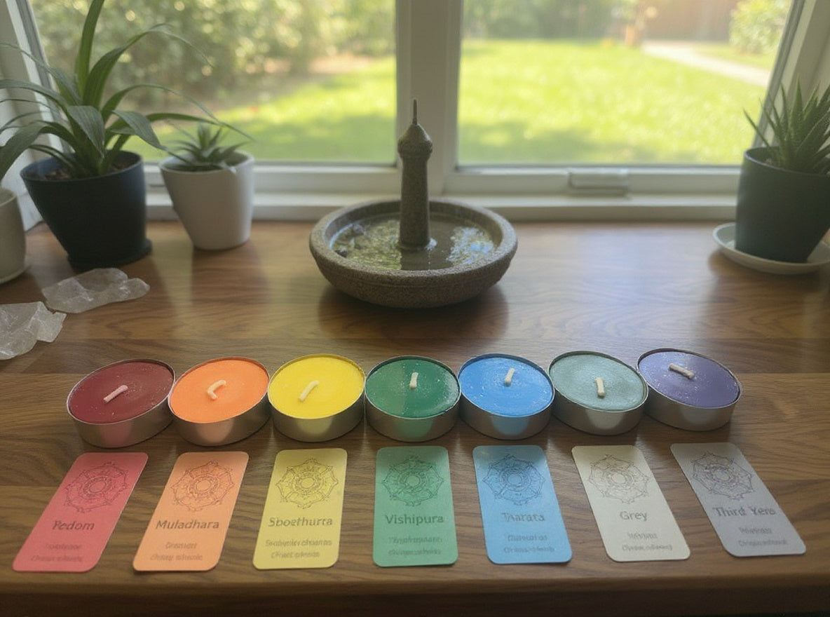 Velas de té de chakras sin aroma