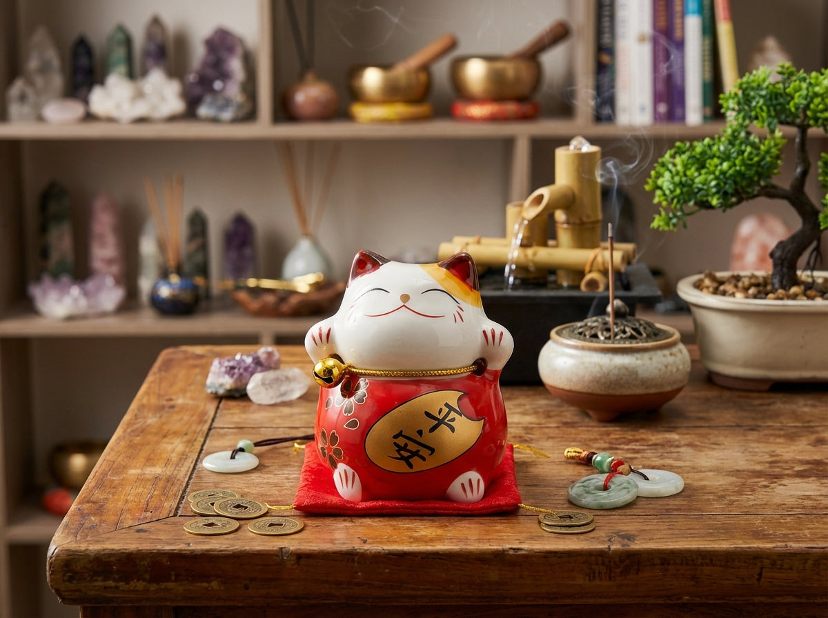 Five Blessings Fortune Cat