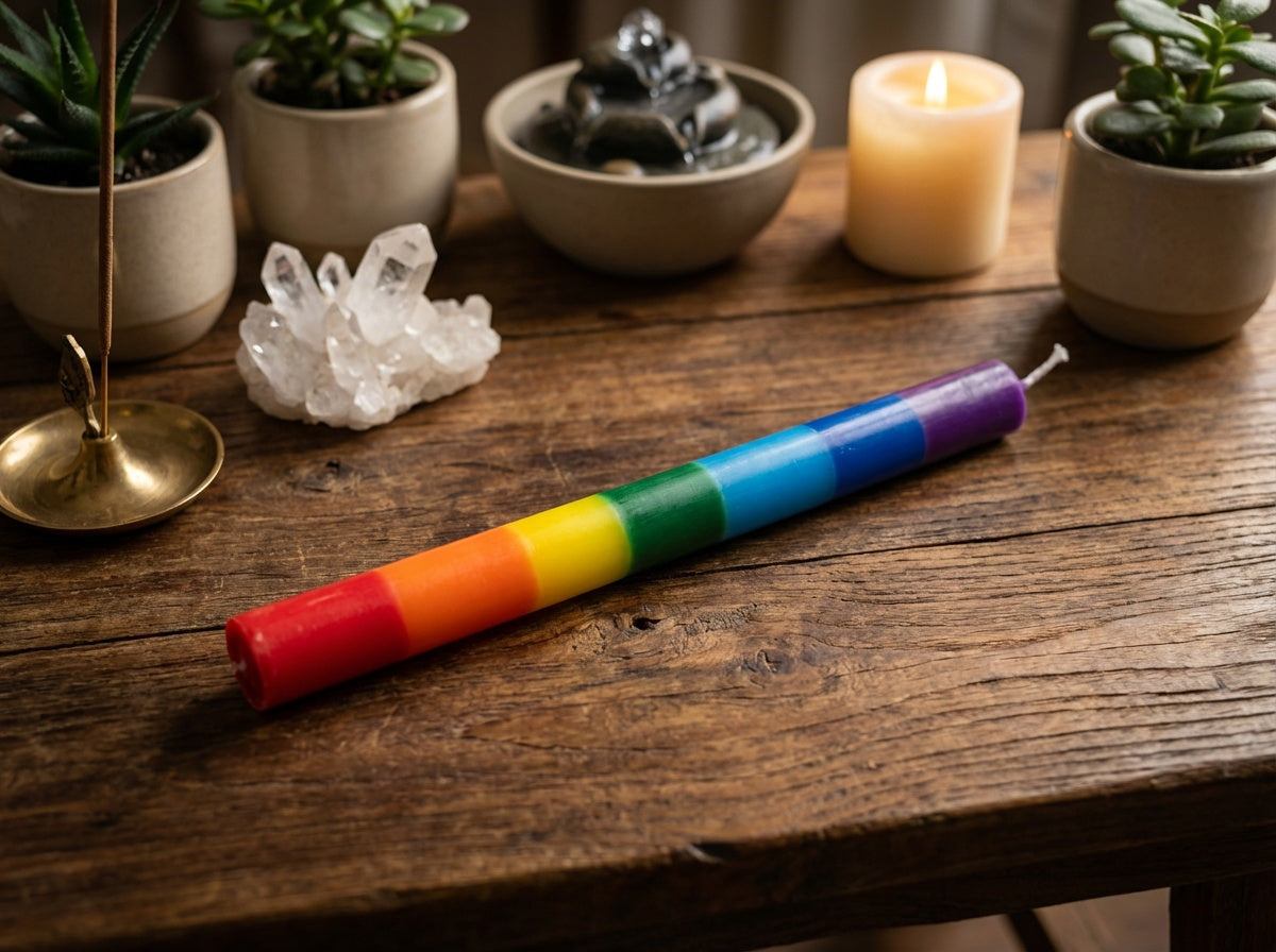 Velas de pilar finas para equilibrar los chakras