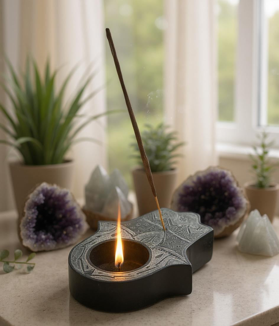 Hand of Fatima Soapstone Burner
