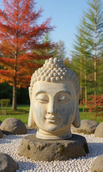 Meditation Buddha Head -  Antiqued
